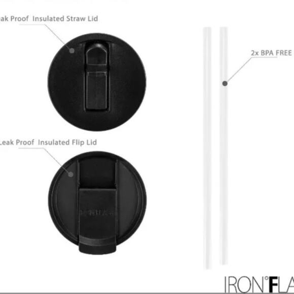 IRON °FLASK Rover Tumbler 32oz Blue Waves Vacuum Insulated 2Lids 2Straws Hydrate - Picture 3 of 14